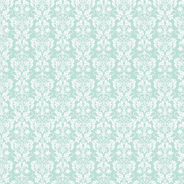 Rustic Elegance Damask Mint Fabric by the yard