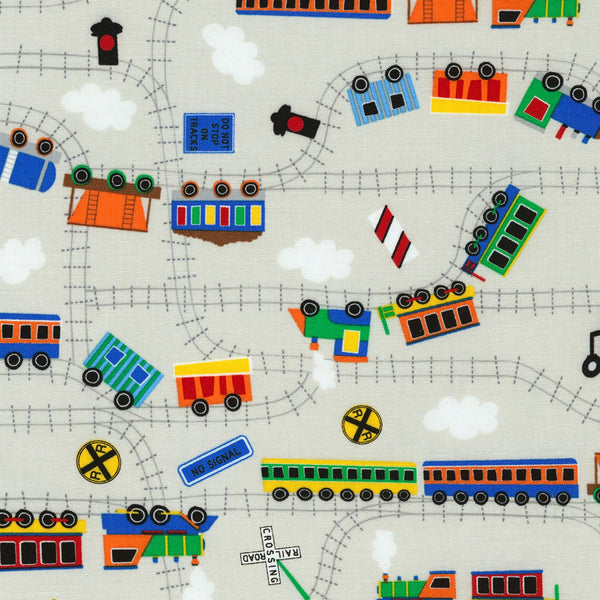 Trains Fabric by the yard