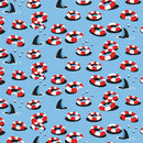 Shark Town Sharks Fish Fabric by the yard