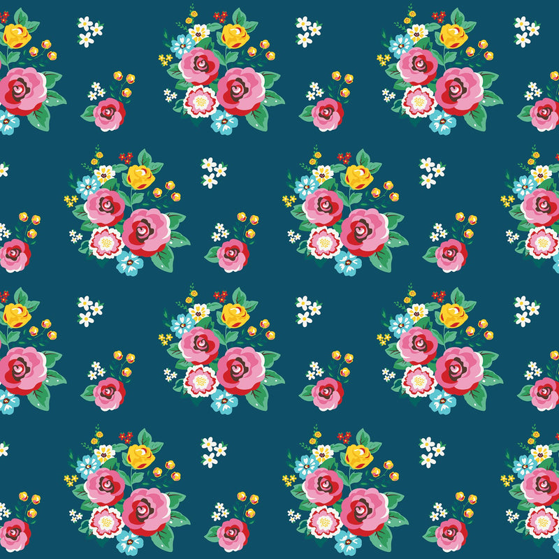 Happiness in Handmade Roses Floral Fabric by the yard