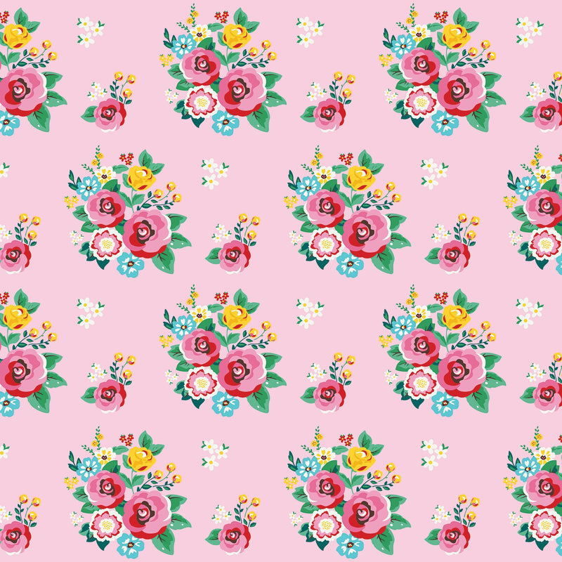 Happiness in Handmade Roses Floral Fabric by the yard