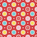 Happiness is Handmade Red Medallion Damask Floral Fabric by the yard