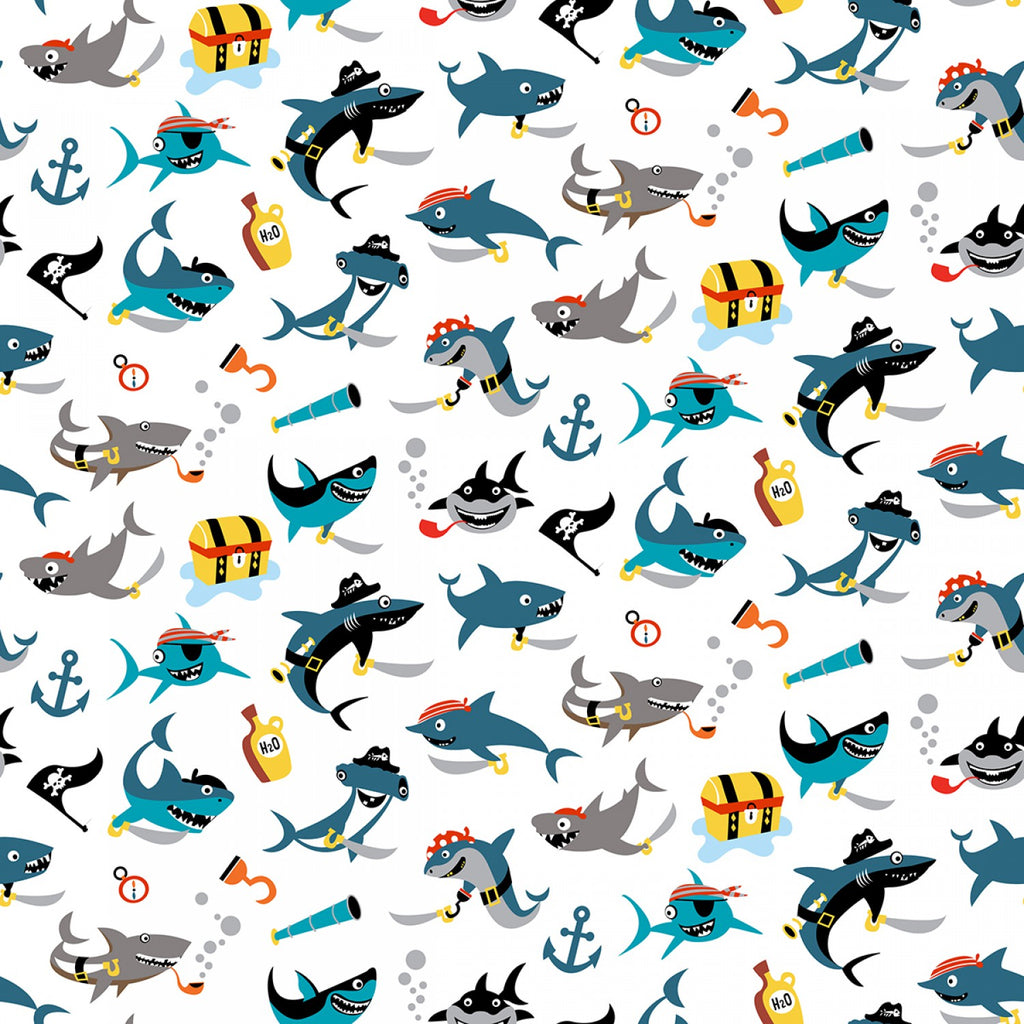 Fish Activity Fabric by the yard