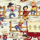 Cowboys Horses Fabric by the yard