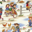 Cowgirls Horses Fabric by the yard