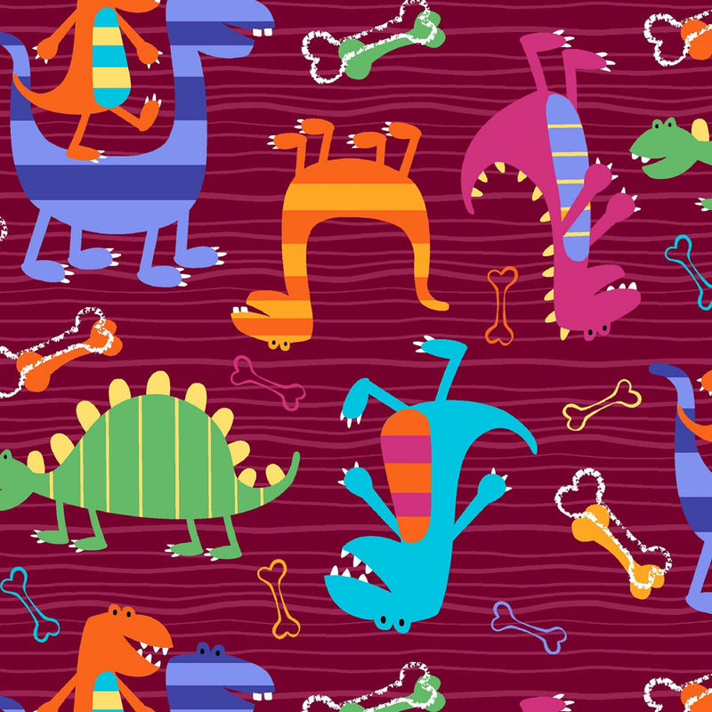 Dino Dudes Dinosaurs Fabric by the yard