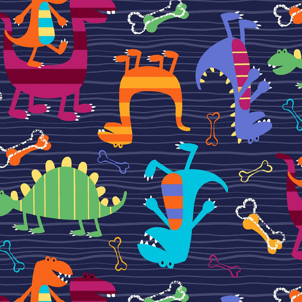 Dino Dudes Dinosaurs Fabric by the yard