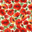 Field of Dreams Poppy Floral Poppies Fabric by the yard