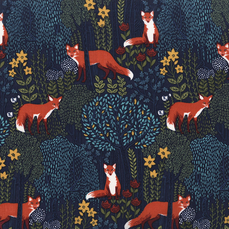 Nite Foxes Fabric by the yard