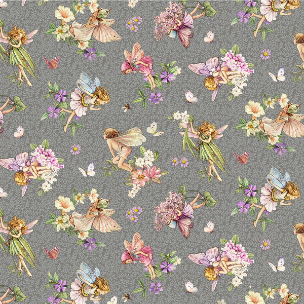 The Dancing Flower Fairies Fabric by the yard