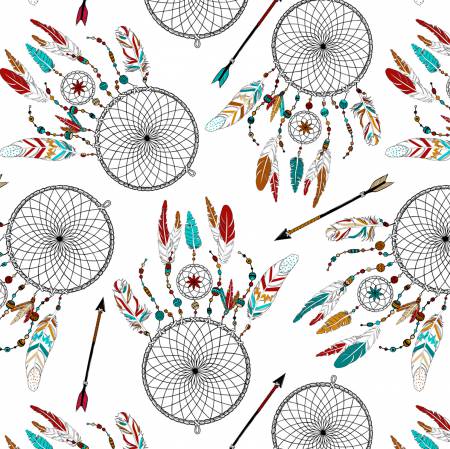 Whimsy Dream Catcher Dreamcatcher Aztec Fabric by the yard