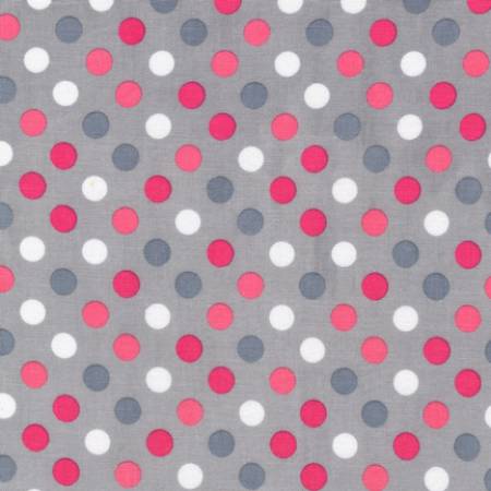 Spot on Dots Silver Fabric by the yard