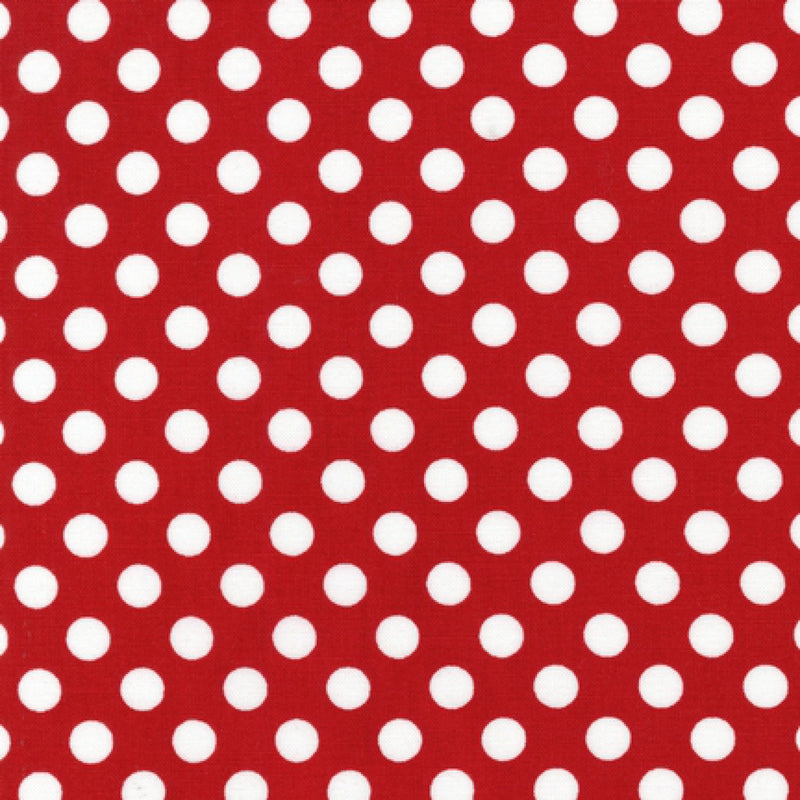 Spot on Dots Red Fabric by the yard