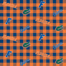 NCAA-Florida Gators Buffalo Plaid Cotton Fabric by the yard