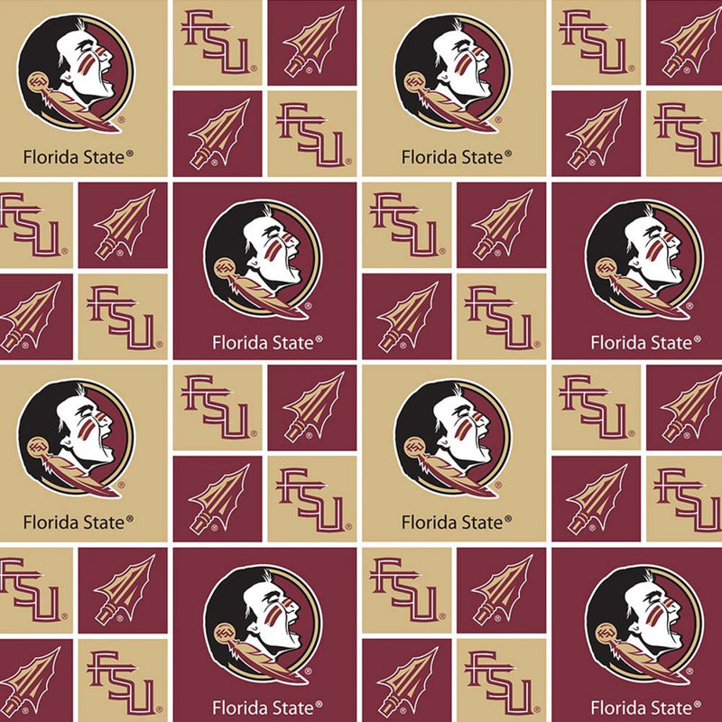 Red Florida State University All Over Flat Fabric by the yard
