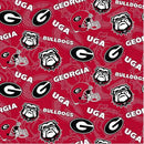 NCAA Georgia Tone on Tone Cotton Fabric by the yard
