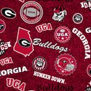 NCAA-Georgia Bulldogs Home State Cotton Fabric by the yard