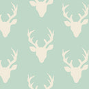 Hello Bear Buck Forest Mint Deer Reindeer Woodland Fabric by the yard