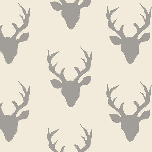 Hello Bear Buck Forest Silver Deer Reindeer Woodland Fabric by the yard