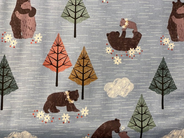 Bear Hug Woodland Fabric by the yard
