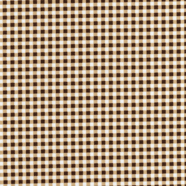 Brown Check Plaid Gingham Fabric by the yard
