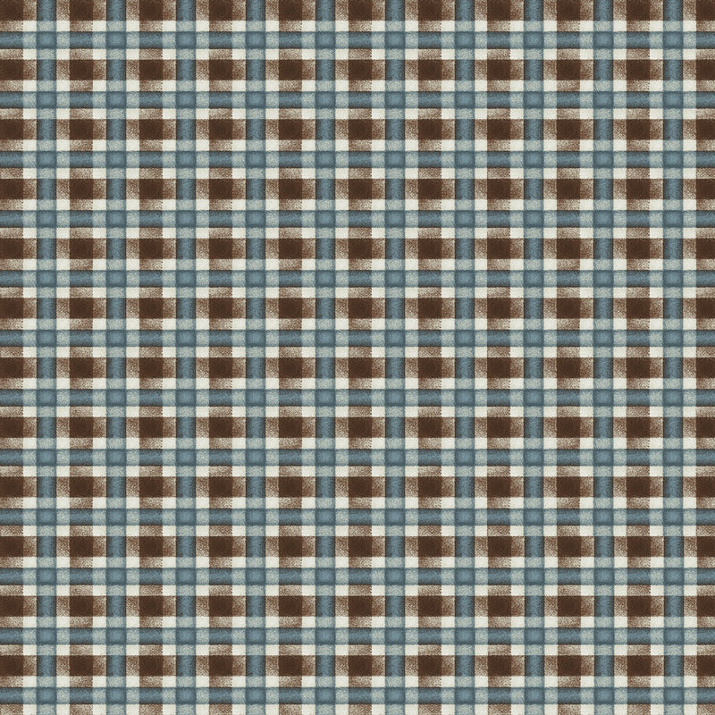 Pioneer Spirit Blue Check Plaid Gingham Fabric by the yard