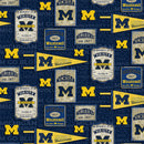 NCAA Michighan Tone on Tone Cotton Fabric by the yard