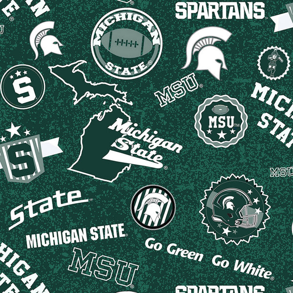 NCAA-Michigan State Spartans Home State Cotton Fabric by the yard