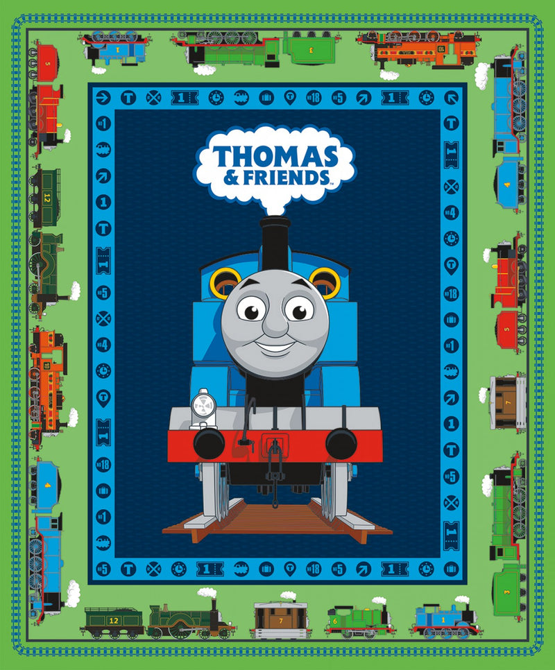 Mattel Thomas & Friends All Aboard Panel approx. 36in x 44in Fabric by the panel