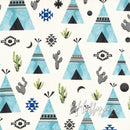 Teepee Cactus Floral Flowers Fabric by the yard