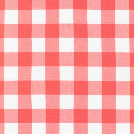 Carolina Gingham 1 inch Coral Check Plaid Fabric by the yard