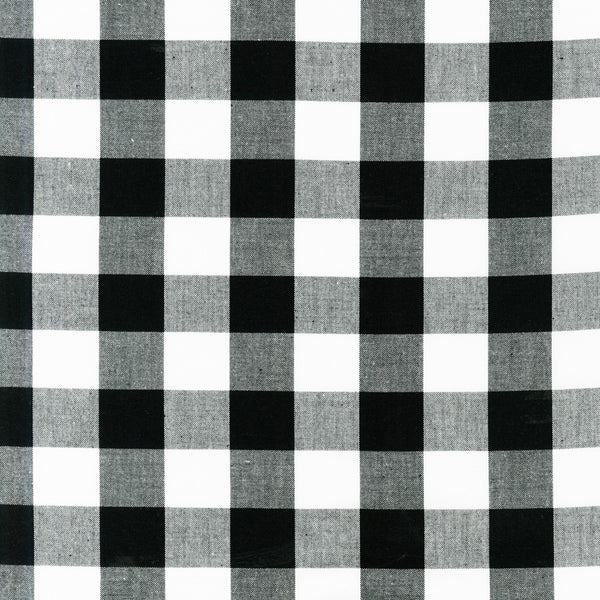 Carolina Gingham 1 inch Black Check Plaid Fabric by the yard