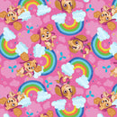 Nickelodeon Paw Patrol Rainbow Skye w/glitter Fabric by the yard