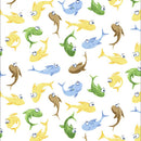 Paul and Sheldon Fish Activity Fabric by the yard