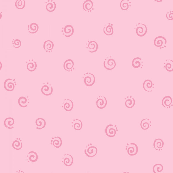 Mono Swirl Pink Fabric by the yard