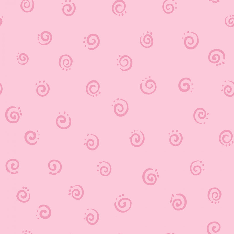 Mono Swirl Pink Fabric by the yard