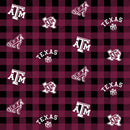 NCAA-Texas A&M Aggies Buffalo Plaid Cotton Fabric by the yard