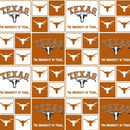 White and Orange University of Texas Squares Fabric by the yard