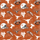 NCAA Texas Tone on Tone Cotton Fabric by the yard