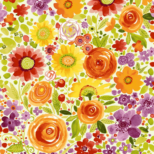 Fresh Picked Floral Daisy Fabric by the yard