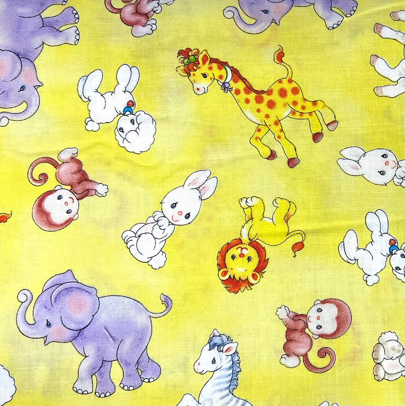 Jungle Safari on Yellow Fabric by the yard
