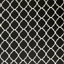 Black Quatrefoil Lattice Geometric Fabric by the yard
