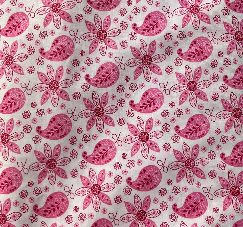 Pink Birds Fabric by the yard
