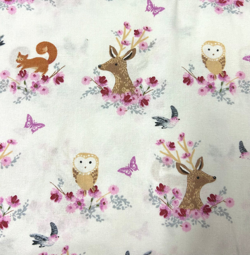 Woodland Faces Fabric by the yard