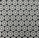 Black Geometric Medallions Damask Fabric by the yard