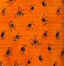 Spiders on Orange Insects Fabric by the yard