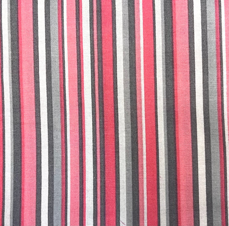 Pink Gray Stripes Glitter Geometric Fabric by the yard
