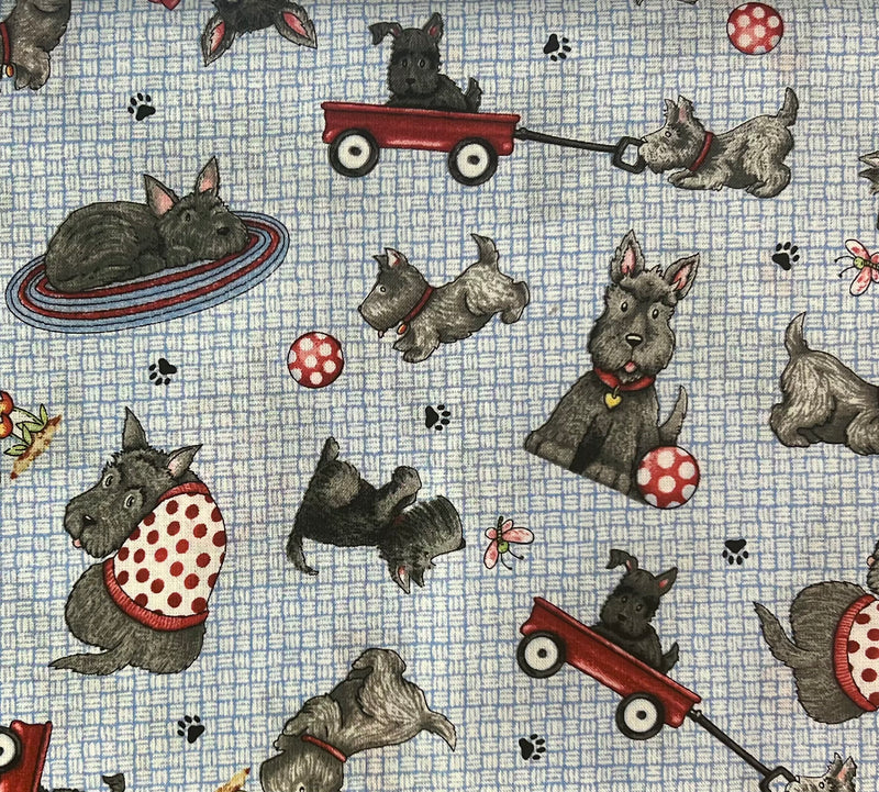 Mary Eng Scottie Dogs Puppy Animals Fabric by the yard