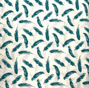 Woodland Deep Lake Feathers Fabric by the yard