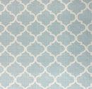 Light Blue Quatrefoil Lattice Geometric Fabric by the yard